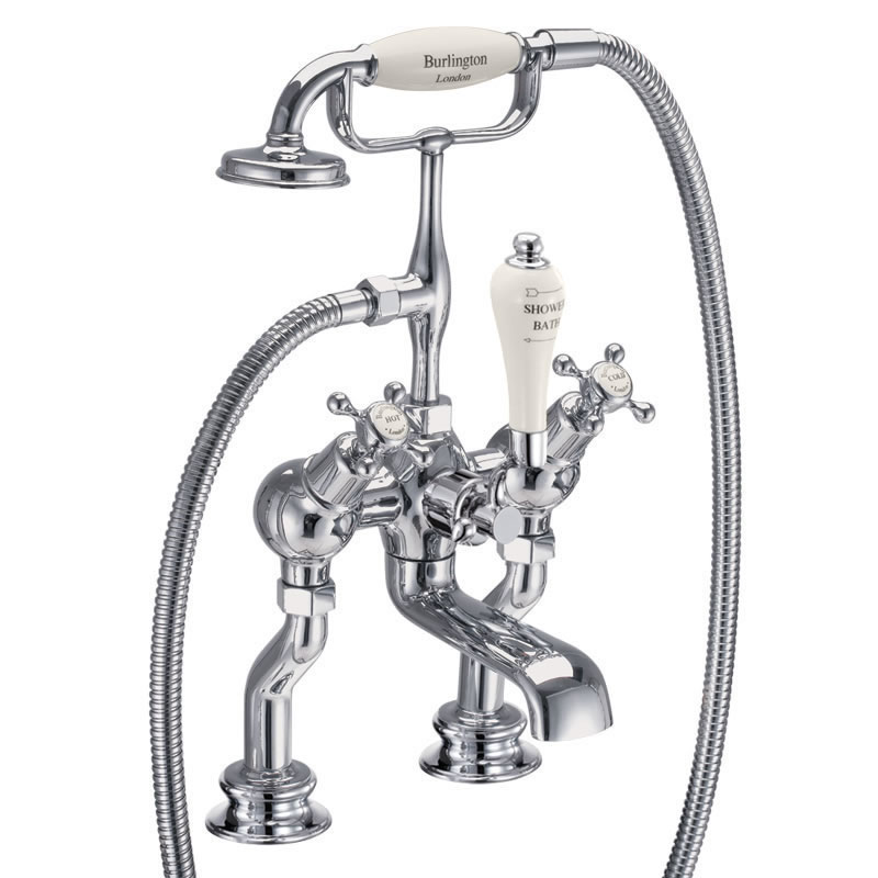 Claremont Medici Regent angled bath shower mixer - deck mounted